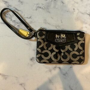 Coach Black and Silver/Gray Wristlet